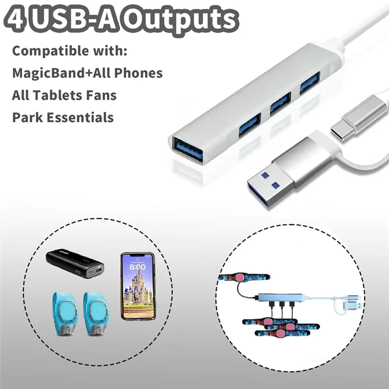 A003 Multi USB C Hub с портом USB A Многофункциональное зарядное устройство-адаптер для телефона Смарт-часы для путешествий