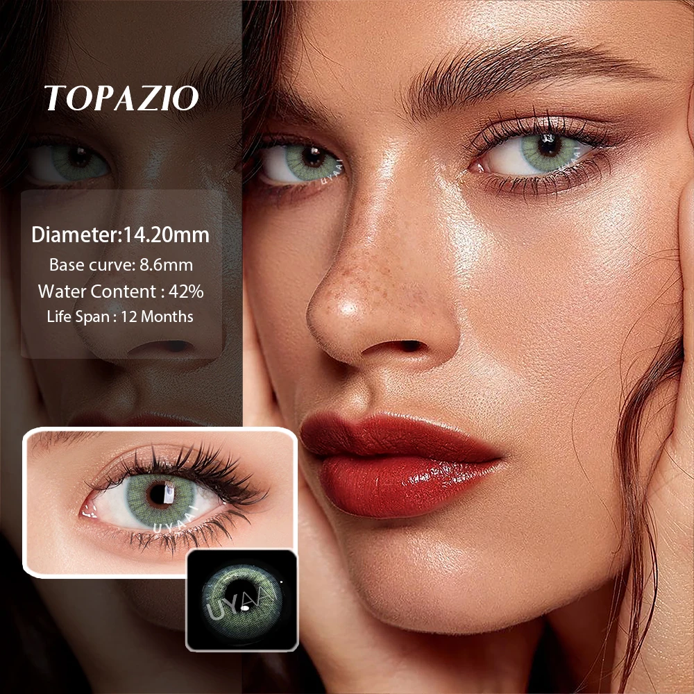 UYAAI Color Contact Lenses for Eyes Nature Colored Lenses Colored Lenses Makeup Color Contact Lens Beauty Makeup 2PCS