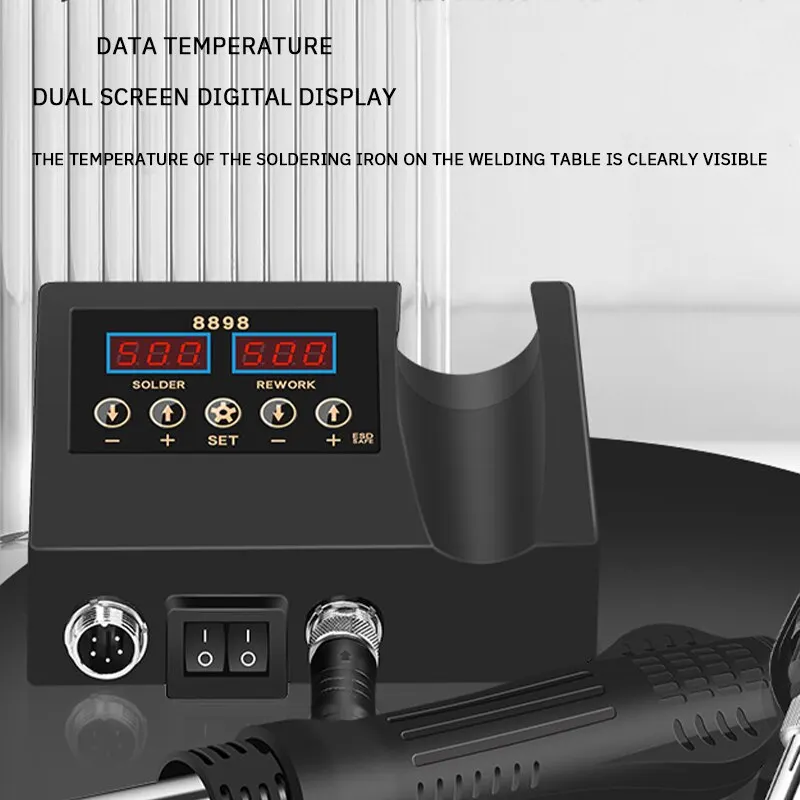 8898 pistola termica saldatore elettrico doppio Display digitale 2 in 1 stazione di saldatura saldatura strumento di manutenzione combinazione spina