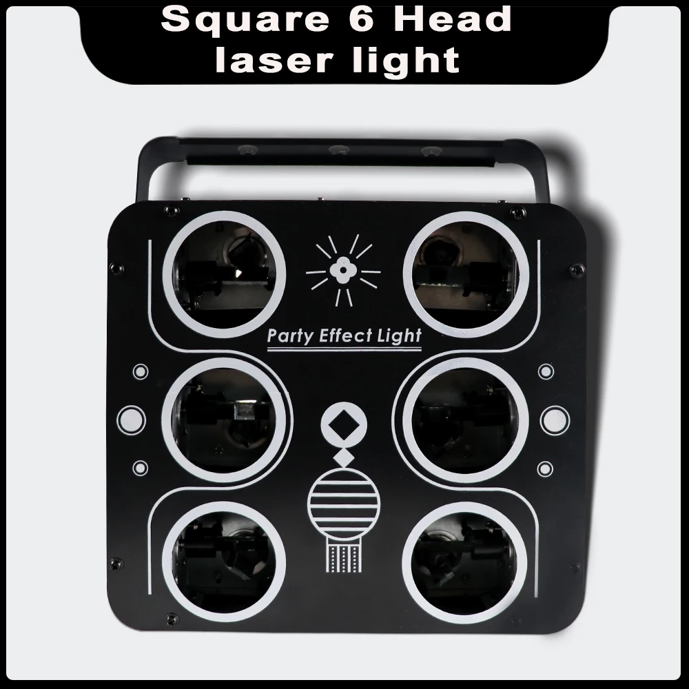 

NEW Square 6 Head Beam Full Color Scanning Laser Light 10CH DMX DJ Disco RGB Stage Lighting Music Dance Party Bar Club Indoor