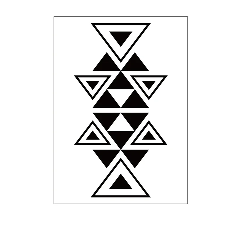 Temporary Tattoo Sticker Symbol Totem Arrow Triangle Sun Geometric Pattern Waterproof Fake Body Art Tatoo for Kids Man Woman