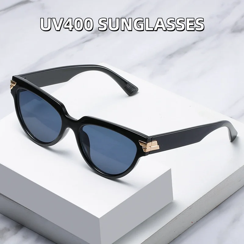 

Fashion Triangle Cat Eye Rice Nail Sunglasses New Retro Sunglasses Street Photography Concave Shaped UV Resistant Glasses