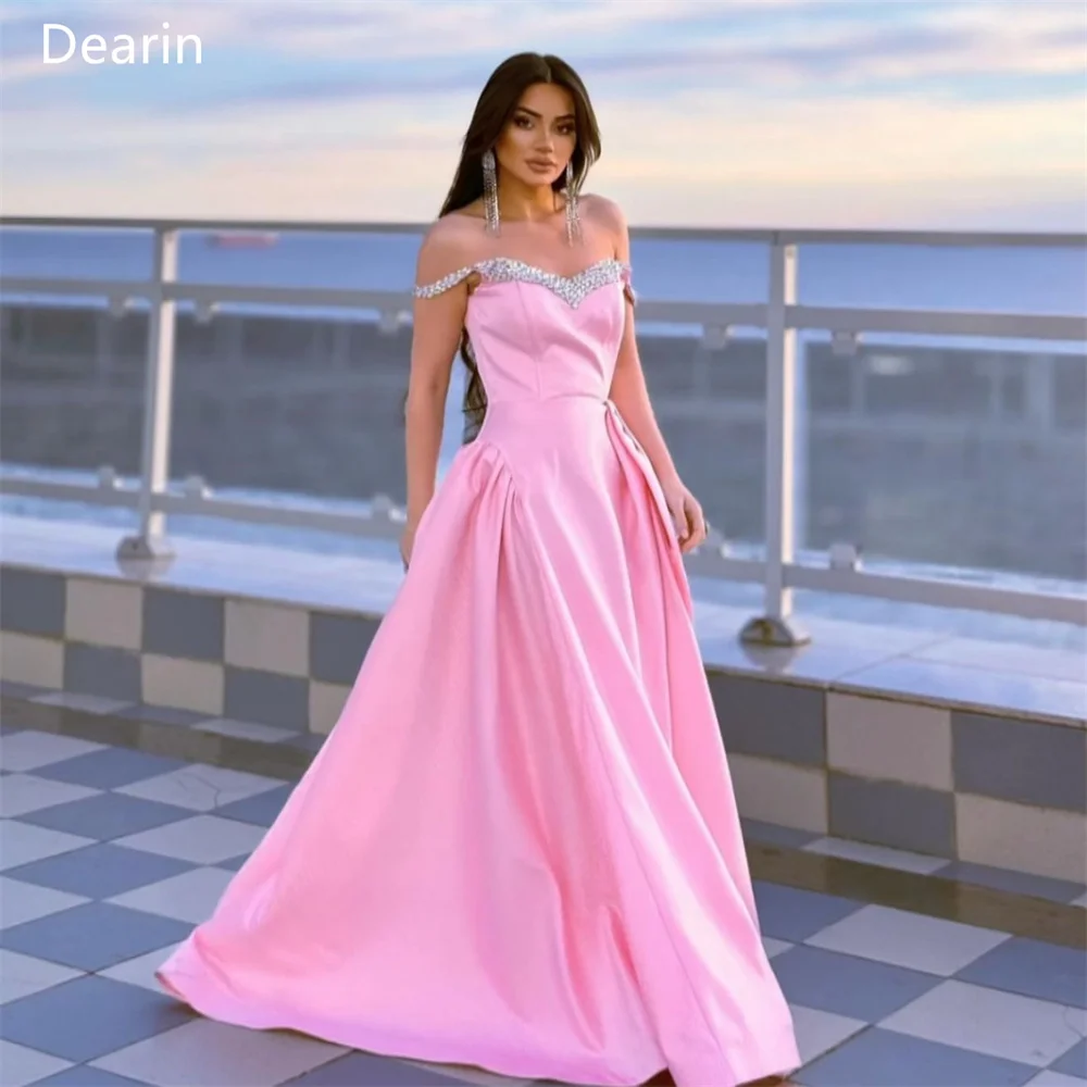 

Customized Evening Dress Prom Gown Formal Women Dearin Off-the-shoulder Ball Floor Length Skirts Draped Beading Bespoke Occasion