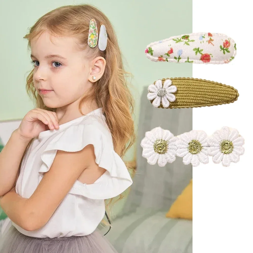 5-teiliges BB-Clips-Set für Kinder, Haarschmuck, süße bedruckte Haarspangen, Haarspange für Babys, Mädchen, Ins-Stil, Gänseblümchen-Haarnadel-Ornament