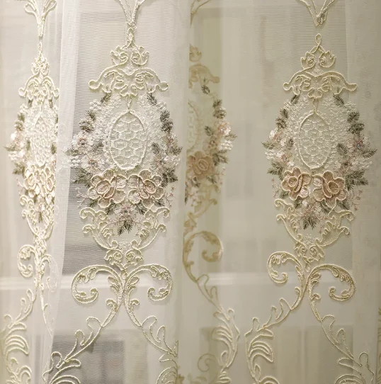 European Water-soluble Embroidery Simple and Atmospheric Embroidered Curtains Living Room Bedroom Curtains