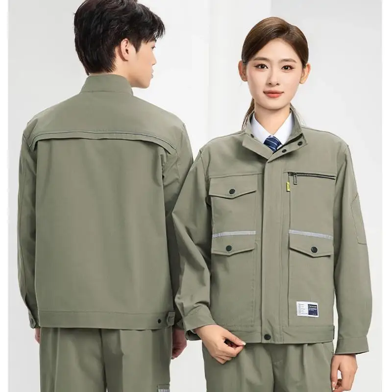 Men's Workshop Workwear Suit Customized Print Logo Workwear Worker Welding Repair Electrician Gas Station Jacket Top