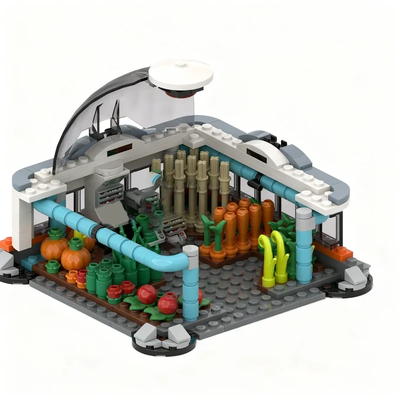 394pcs MOC Research Greenhouse Module Space Model Building Blocks Christmas Gift Toy Birthday Creative DIY Idea Display Brick