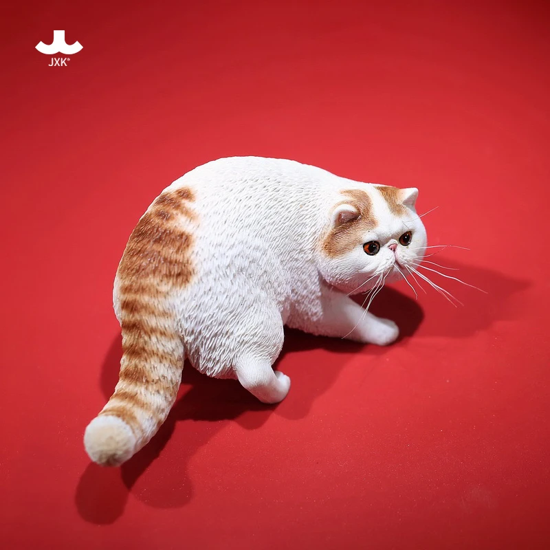 Jxk 1/6 Exotic Shorthair Cute Cat Pet Animal Model Collector Toys Gift Kitten Small Accessories Decoration