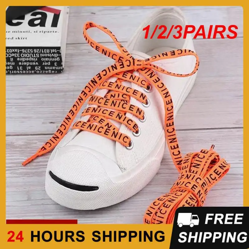 1/2/3PAIRS English Shoelaces Preferred Material White Sneaker Laces Casual Shoelaces Personality Adaptation Various Colors Black