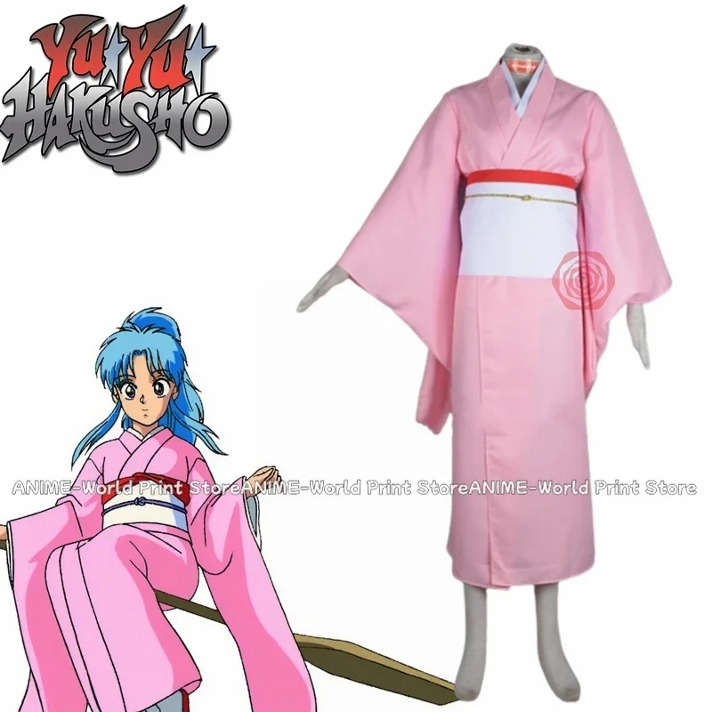 

《Custom Size》Anime Botan Cosplay YuYu Hakusho kimono +bowknot Custom Made