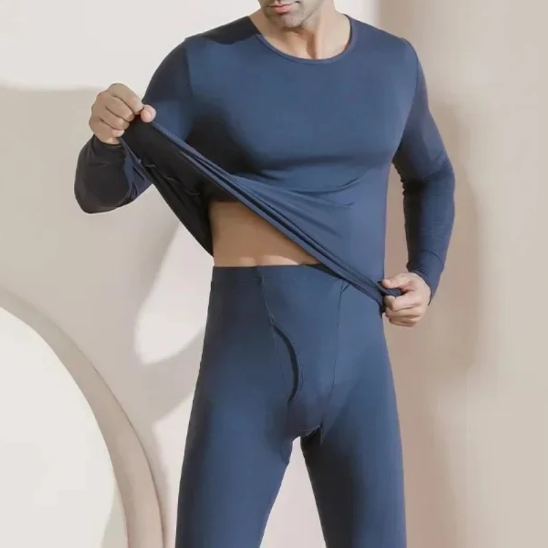 

Мужское термобелье Long Johns: комплект базового слоя с флисовой подкладкой для холодной погоды, бархатные флисовые штаны для сохранения тепла