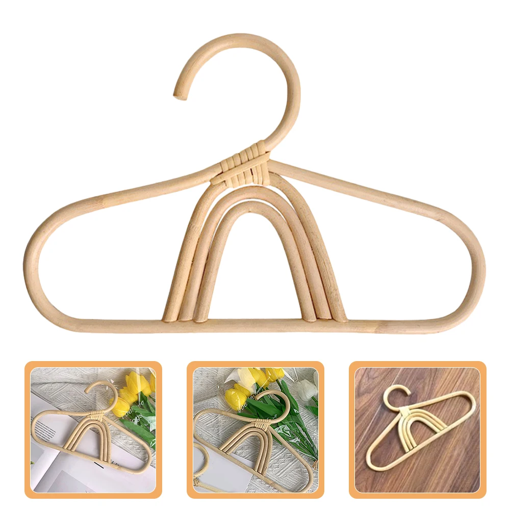

2 Pcs Rattan Children's Clothes Hanger Clothing Hangers Multifunction for Baby Nursery Kid