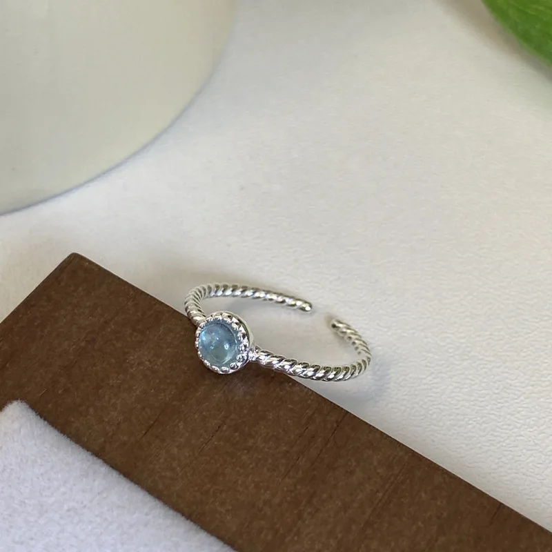 Neuer Ring aus 925er-Sterlingsilber im schlichten Stil, Persönlichkeitsring, Damenring, Geburtstagsgeschenk für Freunde, exquisiter Schmuck – Detail 4