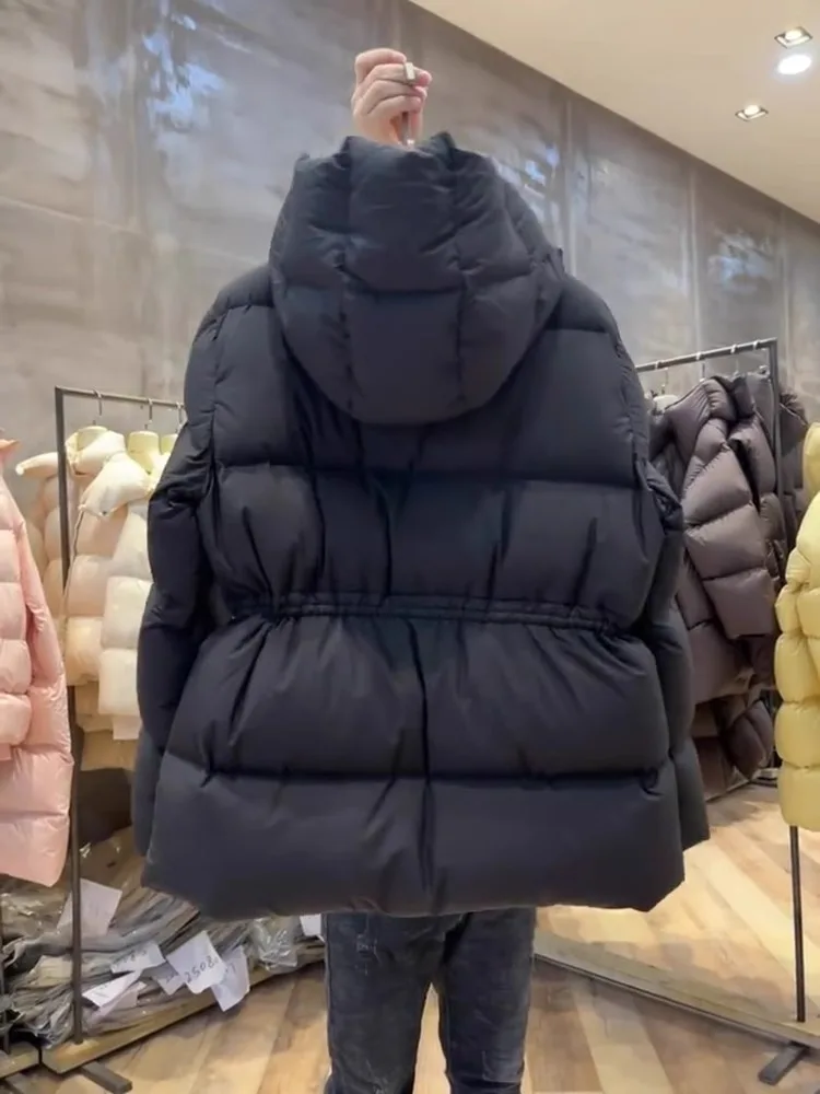 Cappotto invernale da donna Jaet con cappuccio marrone chic ingombrante in vita Sli Commute Sle Fibra di poliestere Alto contenuto di piume