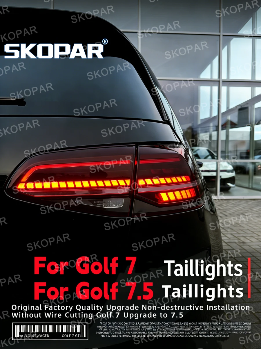 

For VW Golf 7 7.5 MK7 7.5 GTI GTD GTE R 2013-2020 Car accessories Upgrade LED Dynamic Tail Light Rear Lamp Flashing Signal