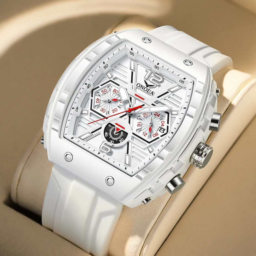 

ONOLA Роскошные мужские кварцевые часы модные силиконовые светящиеся водонепроницаемые спортивные часы для мужчин часы подарки для мужчин