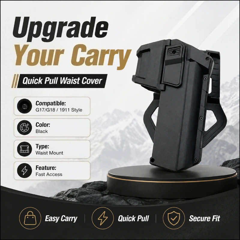 Sturdy Belt Attached Carry Casing Fit G19 G17 1911 Reserved Position For Outdoor Hand Torch Gear