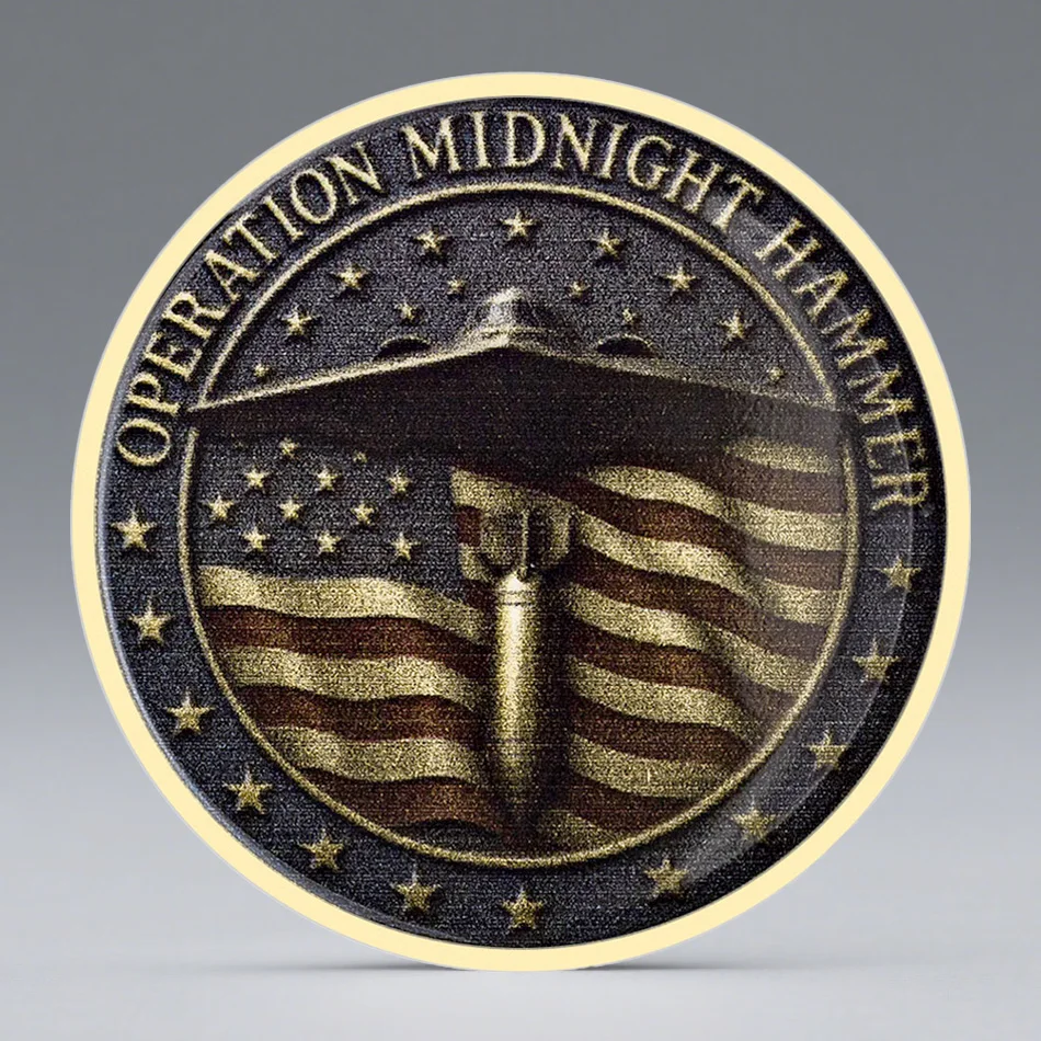 Operation Gold Plated Commemorative Coin Midnight War Hammer 2D Printed Souvenir Coin