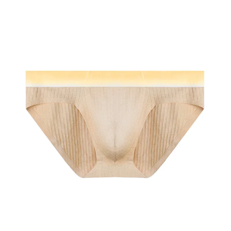 

3PCS Men's antibacterial underwear, men's colored cotton seamless summer thin three-legged pants