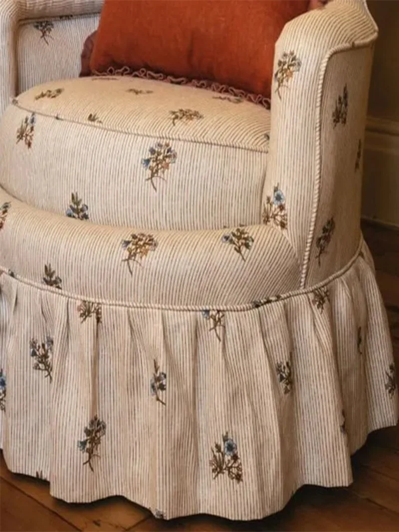 French retro single sofa living room small apartment medieval style negotiation chair living room bedroom American pastoral