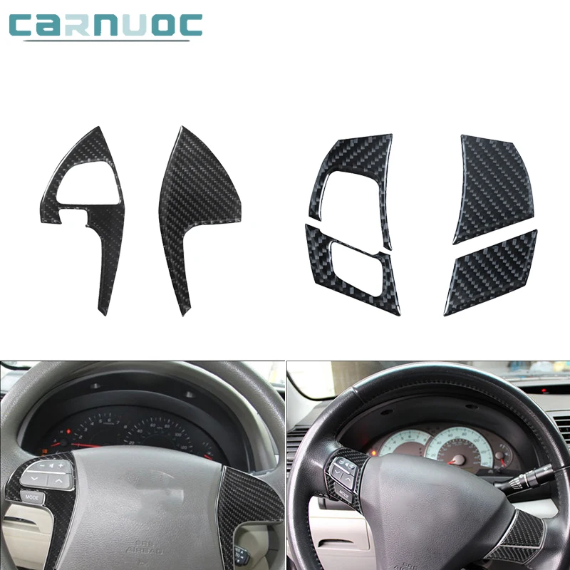 

For Toyota Camry 2007 2008 2009 2010 2011 Carbon Fiber Steering Wheel Button Stickers Car Interior Decorative Accessories