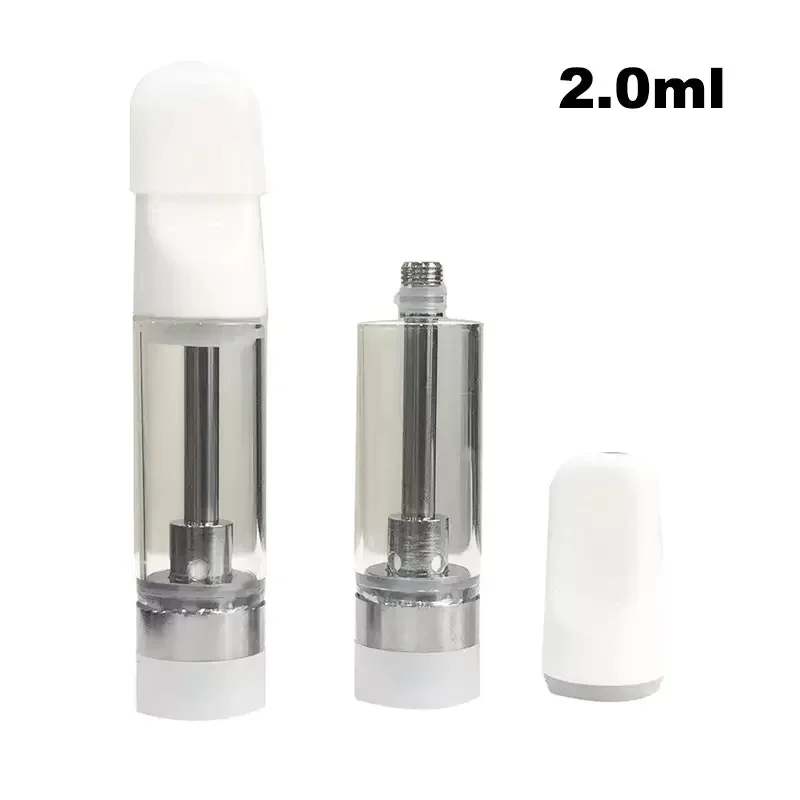 50pcs 2ml CC-ell TH205 Vape Cartridges Atomizers Ceramic Coil Thick Oil Cartridge Carts Tank for Preheat 510 Thread Battery Pen