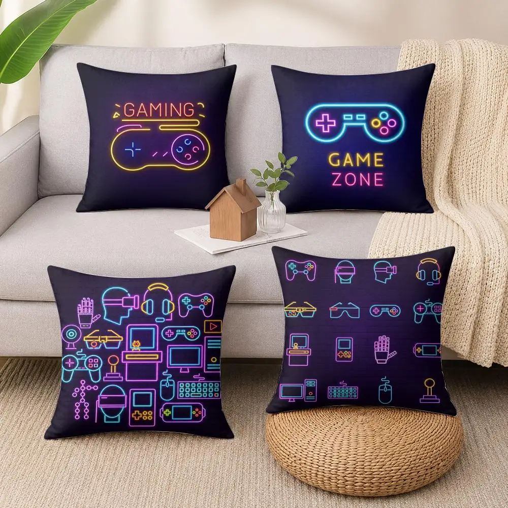 Game Pad Cushion Cover Luxury Soft Plush Short Fur Cushion Case Warm Cozy Sofa Bed Decorative Home Accent