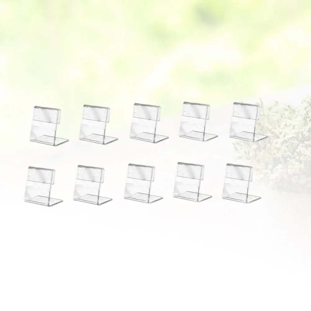 50Pcs High Clarity Acrylic L Shaped Slanted Display Stand for Photo Paper Name Card Sign Holder Ideal for Retail Stores