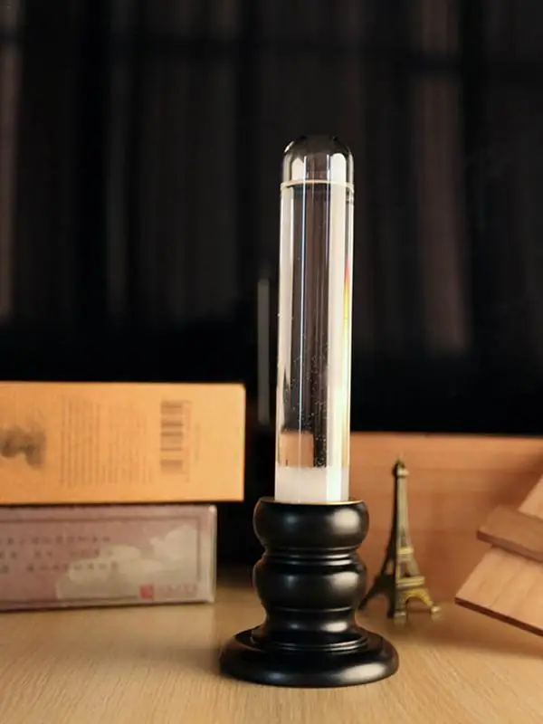 Storm Glass bella pratica bottiglia per previsioni del tempo trasparente nuvoloso piccoli punti piccole stelle cristalli fiocco di neve linee sottili regalo