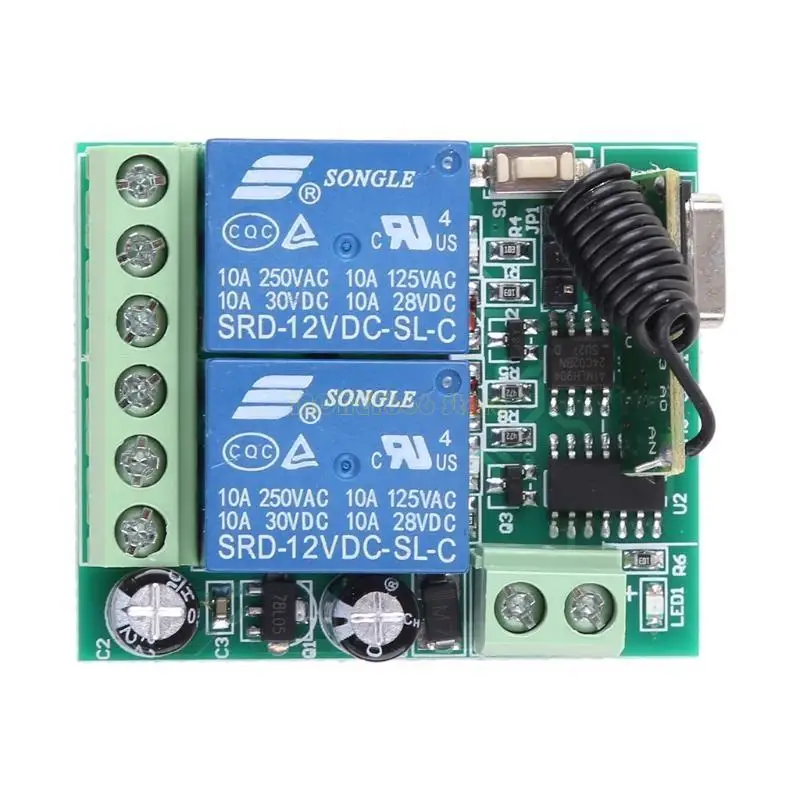 F62C 2CH RESEIVER REMOTE CONTROL اللاسلكي مفتاح التحكم عن بُعد 433 ميجا هرتز لـ 1