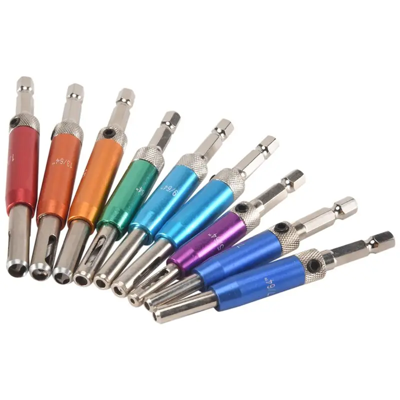 

-[33A Tvdae] Self Centering Drill Bit Set 1/4Inch Hex Shank Vix Bit, 5/64In To 1/4In Center Drill Bit Set Custom Hinge Drill Bit