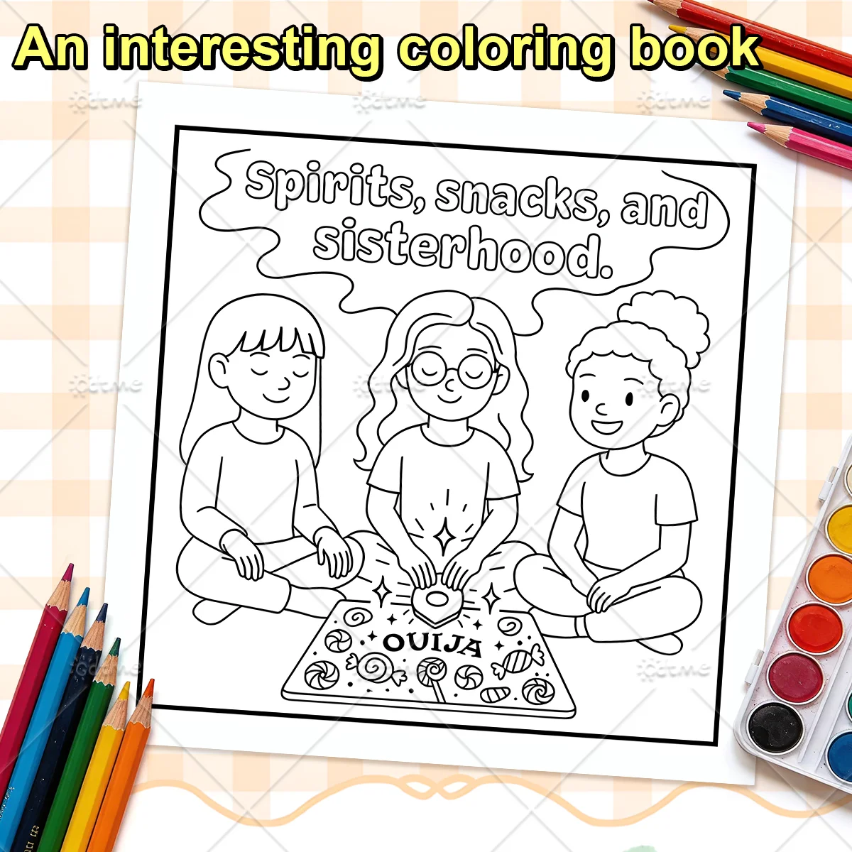PASTEL GOTH SLEEPOVER SPOOKY Malbuch für Erwachsene mit niedlichen, gemütlichen täglichen Aktivitäten zur Entspannung (Cozy Spaces Coloring) – Detail 6