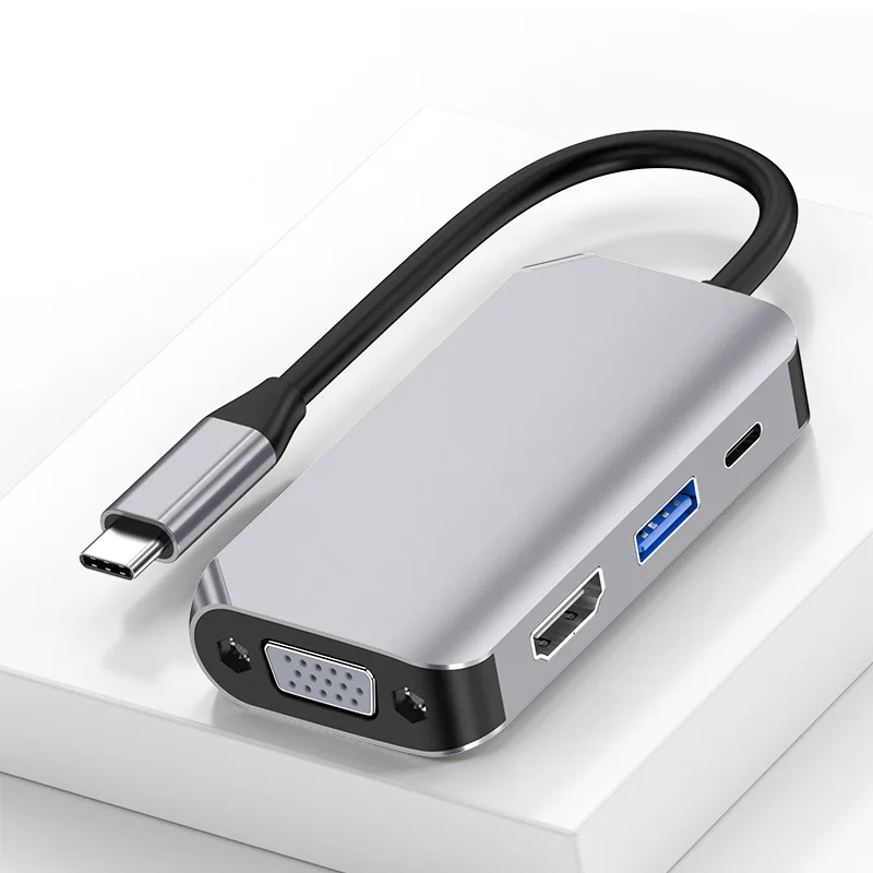 Type-C Docking Station Expand USB Deconcentrator to HDMI VGA Hub Concentrator Multi-Function Wired