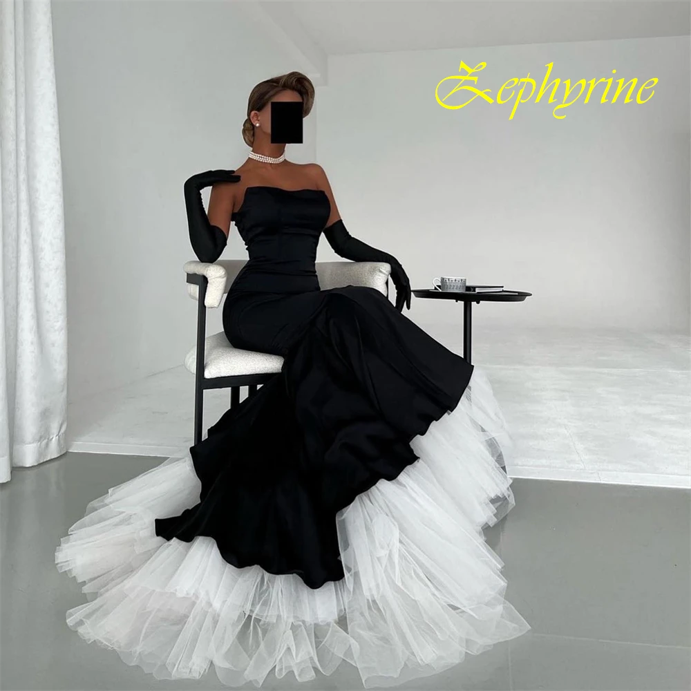 Vestido de noite elegante sem alças personalizado e vestidos de ocasião especial de cetim temperamento e vestidos de festa de sereia requintados