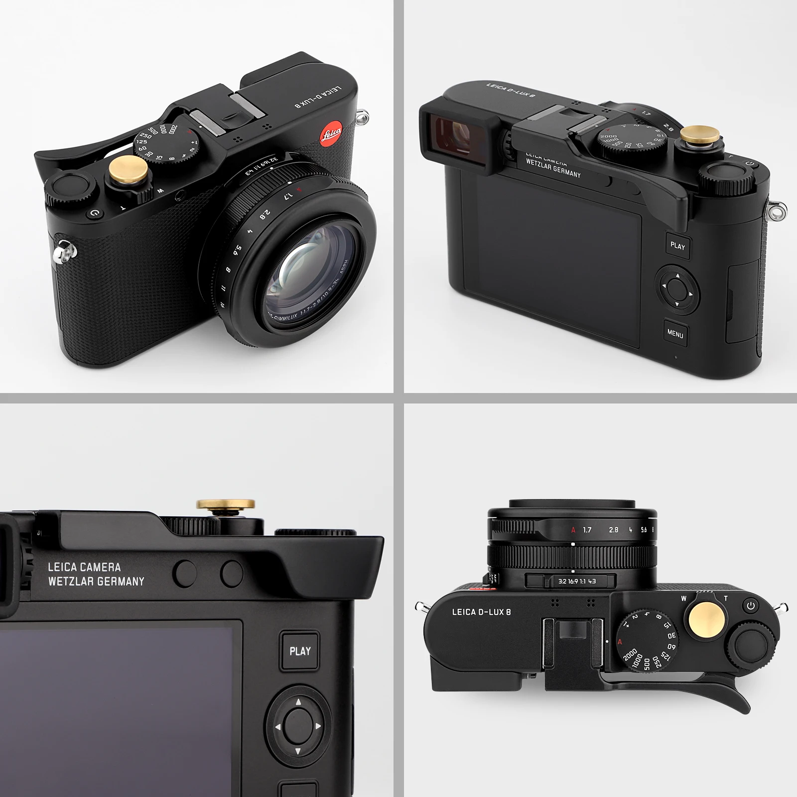 Haoge Metal Thumb Up Grip for Leica D-LUX 8 Camera Digital AccessoriesTHB-D8B Hot Shoe Thumb Up Rest Support Handgrip