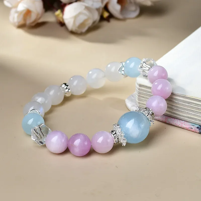 

Blue Moonlight Purple Lithium Grey Aquamarine Bracelet Women's Light Luxury Fashion Lucky Bracelet, Gift
