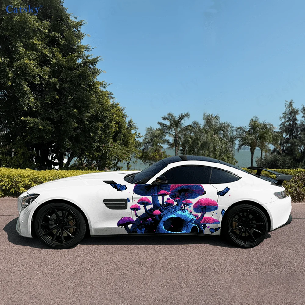 

Neon Skeleton Mushroom Car Vinyl Wraps Decal Self-adhesive PVC Sticker Suitable for Trucks SUV Decoration Auto Accessories Gift