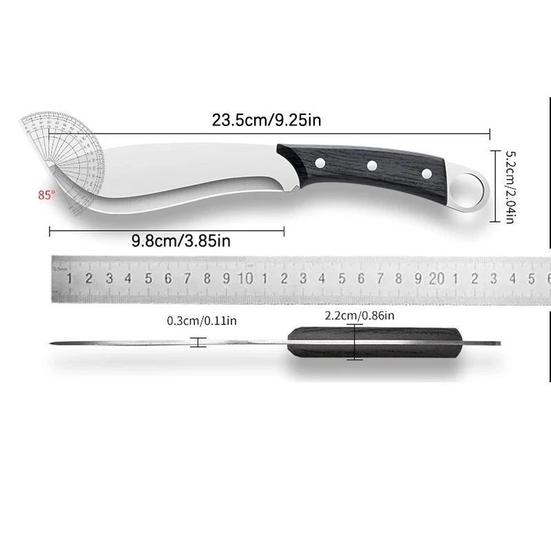 A large outdoor camping machete suitable for heavy chopping, yard work, and jungle clearing, used as a large straight knife