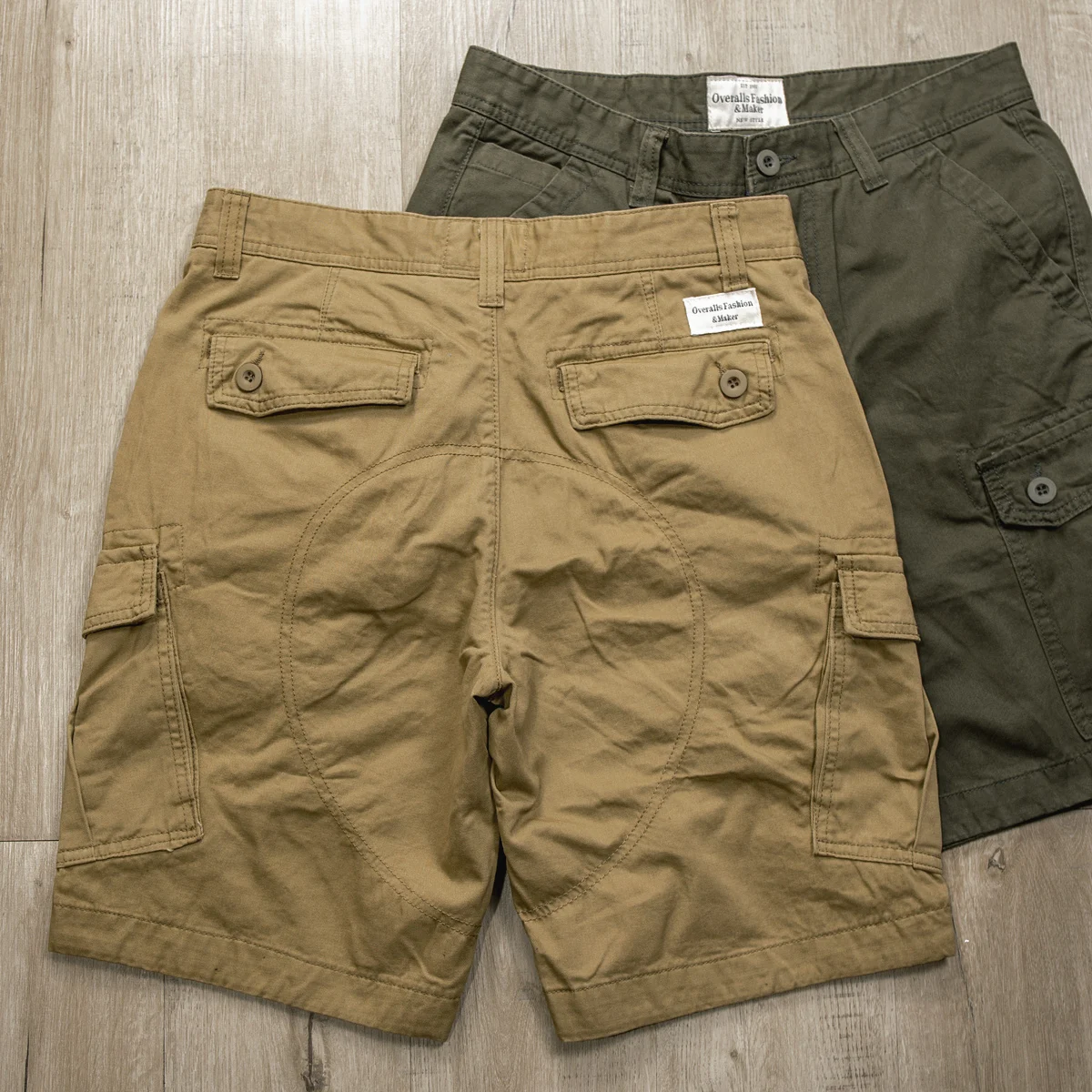 

Men's Workwear Cotton ort Pants Five-Quarter Length Color Versatile Casual Trousers Straight Leg Fit Summer Faion