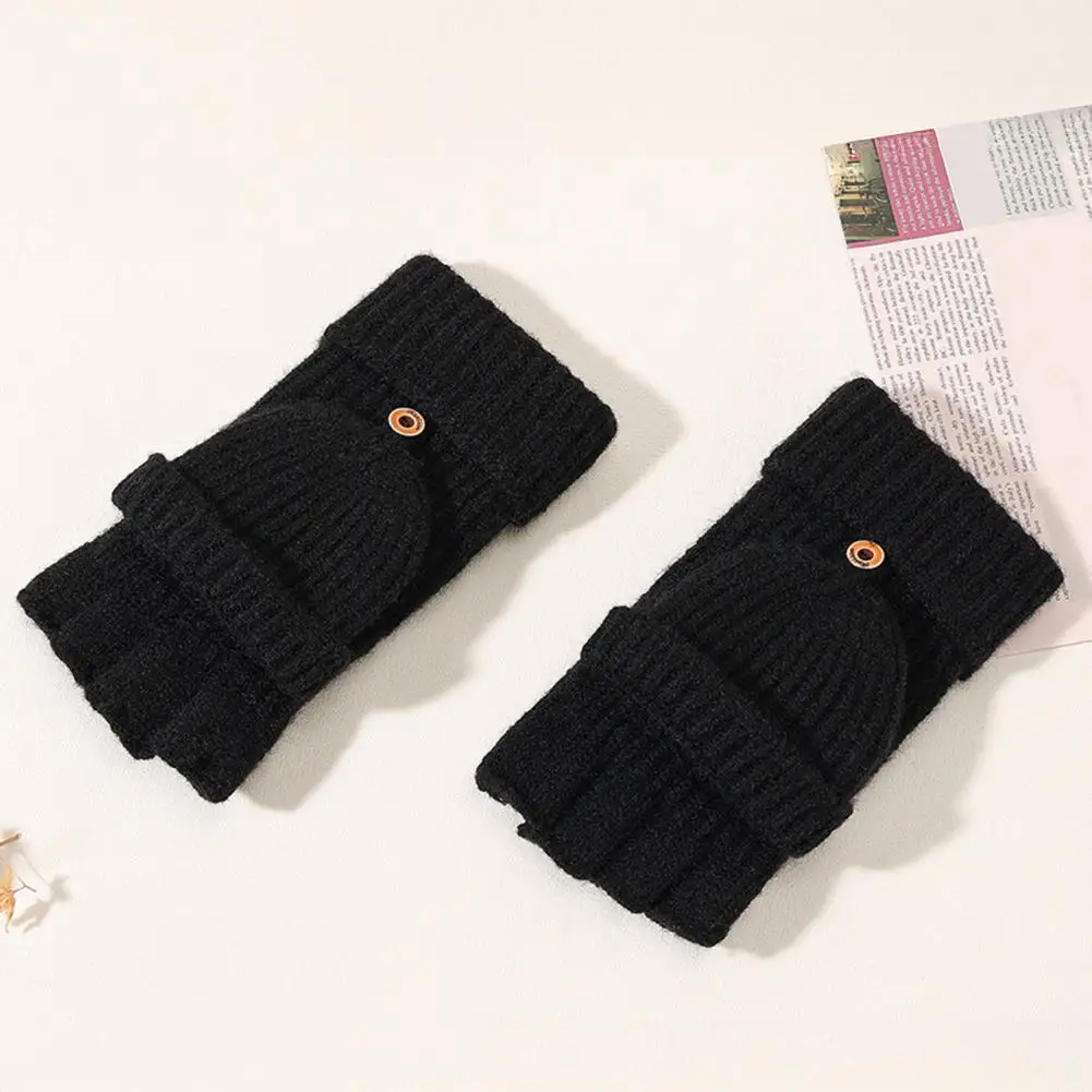 

Вязаные тканевые перчатки, теплые вязаные перчатки без пальцев для мужчин и женщин, варежки с откидной крышкой, зимние чулки, подарки на ощупь