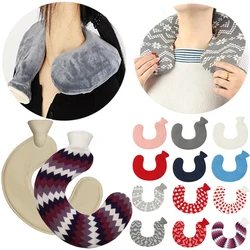21 Colors Thick Hot Water Bottle and Cloth Cover Set 1L Winter Warm Hot Water Bag Neck Shoulder Warmer Hand Warm Water Bottle