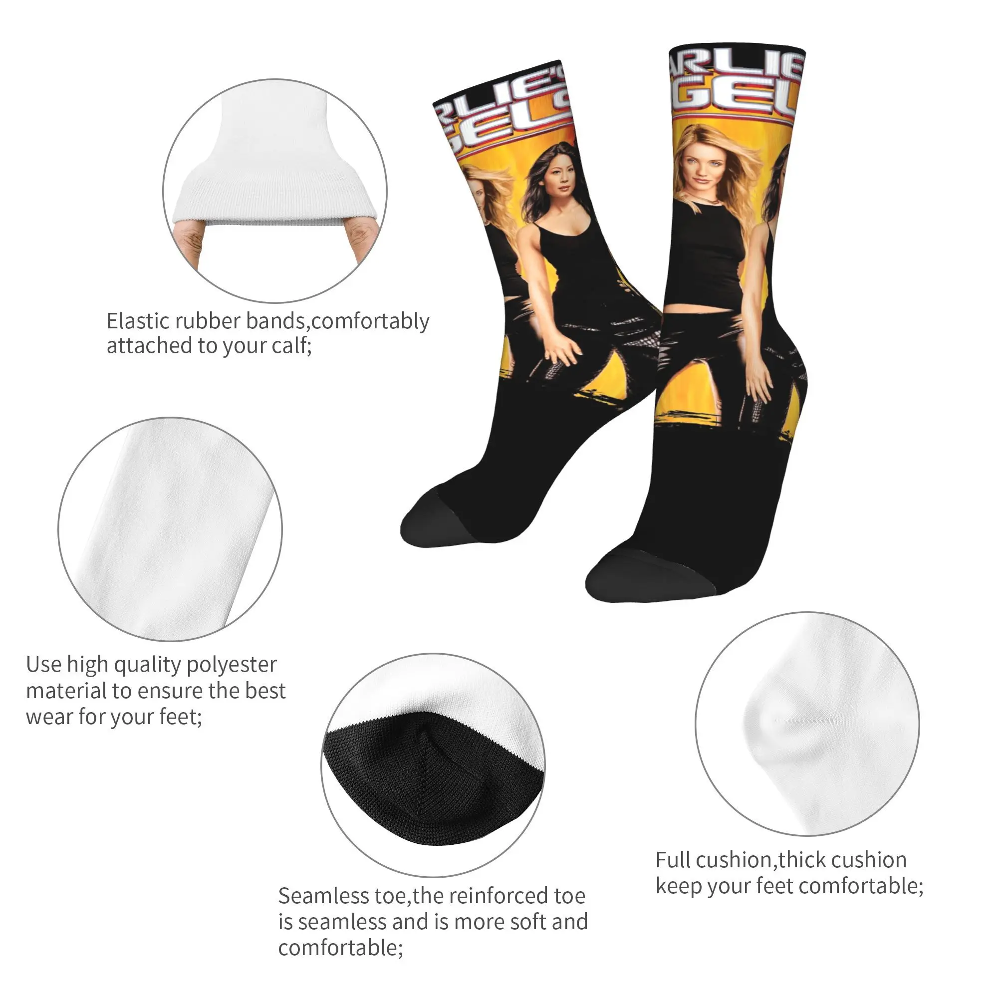 Charlies Angels Calze Donna Uomo Calzini da film Calzini coreani morbidi e caldi Calzini grafici antiscivolo da corsa primaverili Regalo