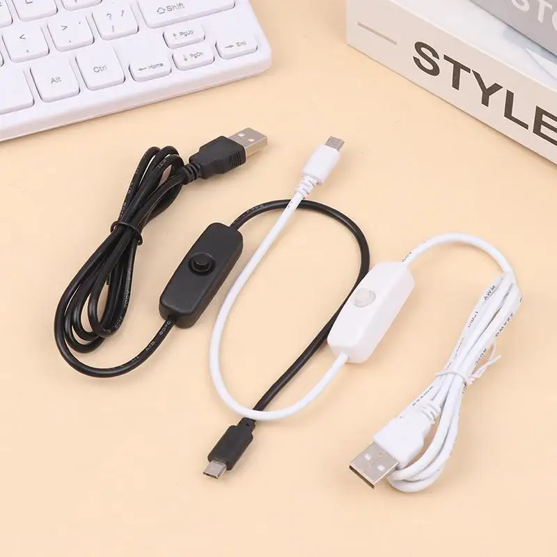 1/2Pc USB Type-C Extension Cable with On/Off Switch for USB Lamp/USB Fan LED Strip/Bulb Light - Durable Data Sync Charging Cable