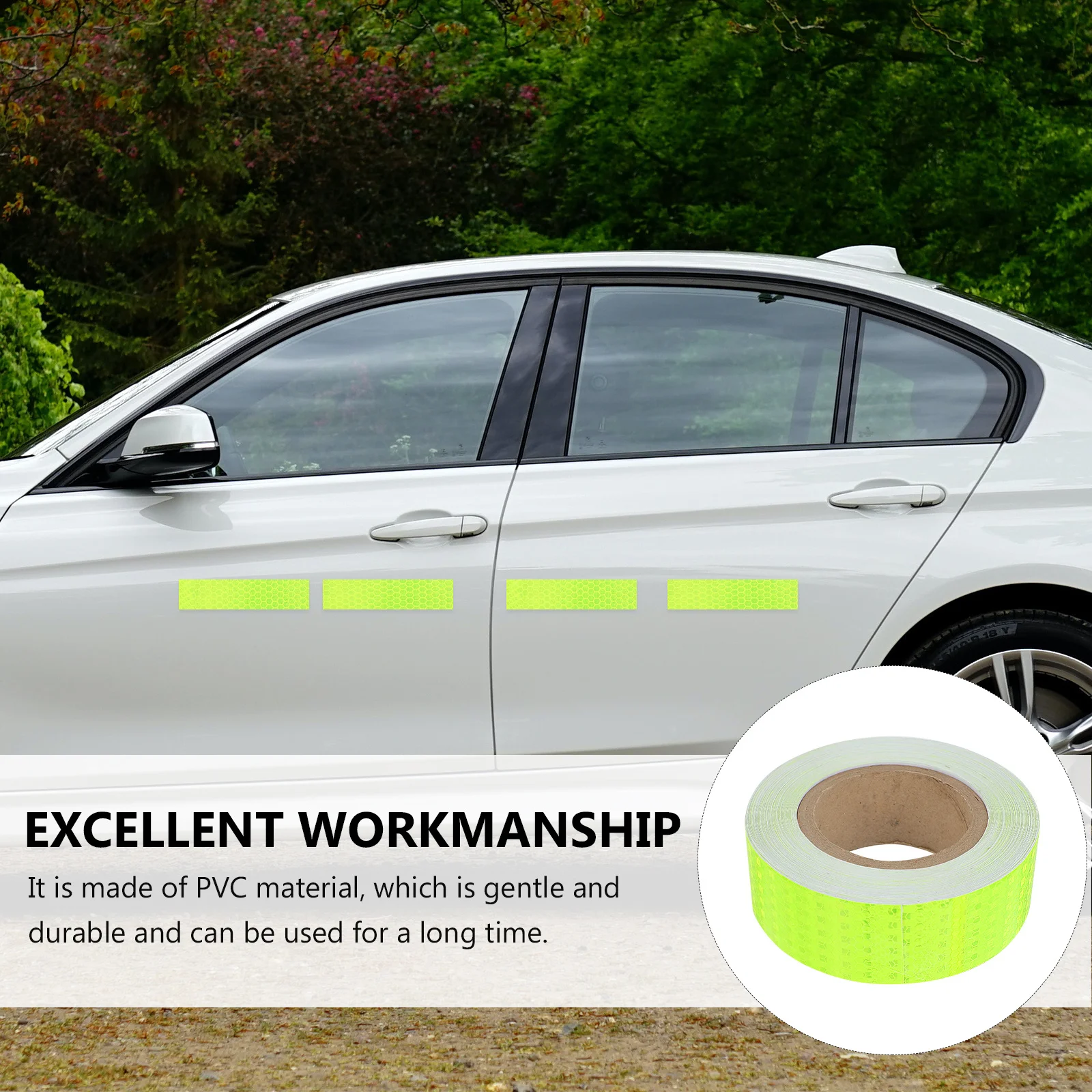 Reflective Safety Warning Tape Solid Color Weatherproof Durable for Vehicles Road Markings Mechanical Equipment Night