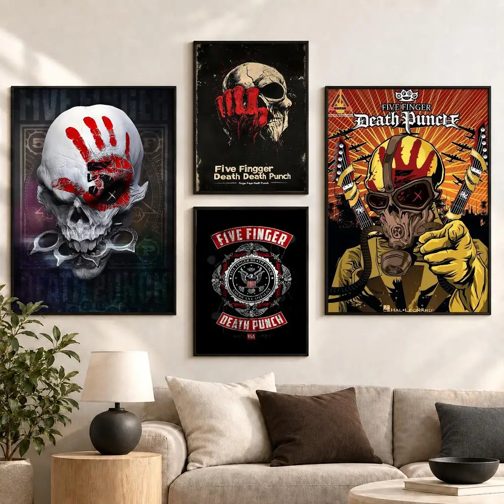 Five Finger Death Punch Heavy Metal Band Rock Music Poster Aesthetic Art Print for Bedroom & Living Room Decor, Unframed