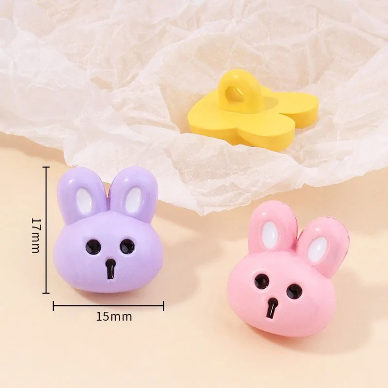 10pcs Cartoon Rabbit Children\'s Clothing Button Sweater Coat Top Decor Cute Animal Colored Plastic Sewing Button Accessories