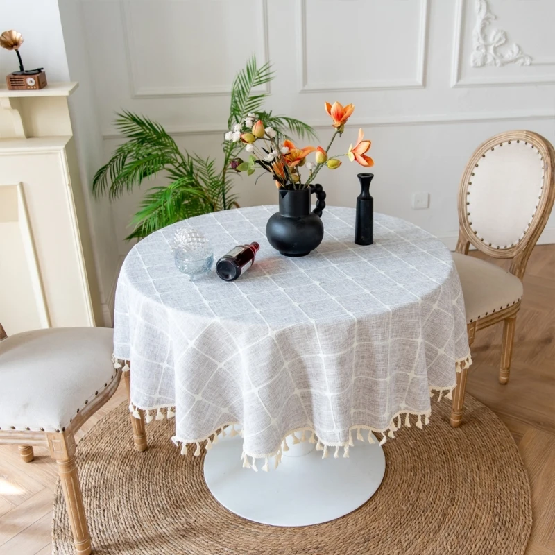 Multiple Purpose Round Tablecloth Plain Elegant Designs Restaurant Deck 87HA