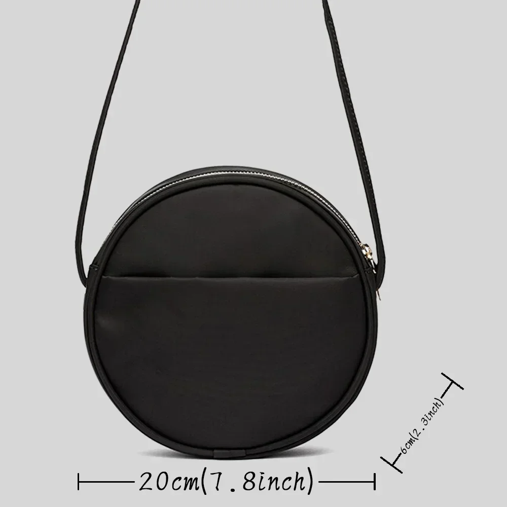 Womens' Round Crossbody Bag Shopping Handbag Outdoor Travel Flower Color Series Portable Coin Purse Single Shoulder Pack