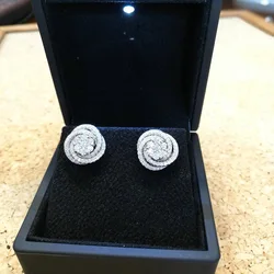 Cross Stud Earring Lab diamond 925 sterling silver Jewelry Engagement Wedding Earrings for Women Bridal Birthday Bijou