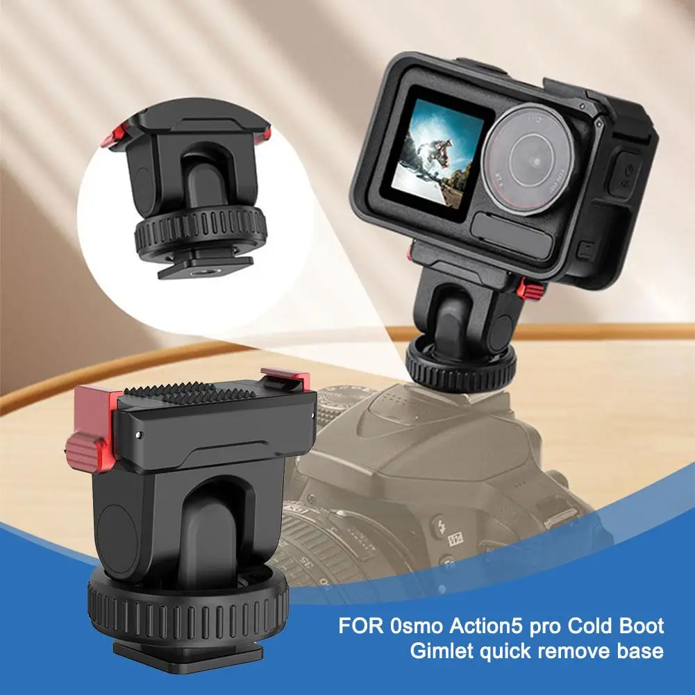 Cold Shoe Quick Release Base for dji 0smo Action5 Pro Strong Connection Outdoor Sports Standard Cold Shoe Interface Quick R R4y1